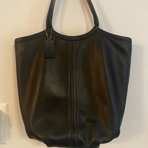 Coach soft leather black tote bag